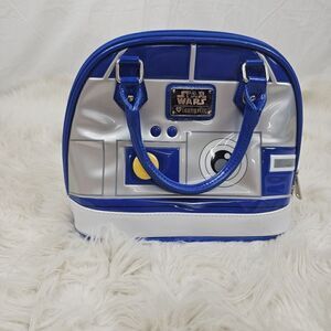 Loungefly Star Wars Satchel Bag R2D2 Blue Handle White Purse Limited Edition